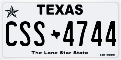 TX license plate CSS4744