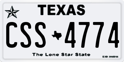 TX license plate CSS4774