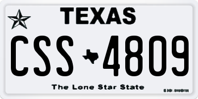 TX license plate CSS4809