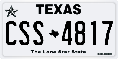 TX license plate CSS4817
