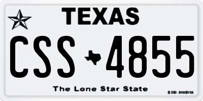 TX license plate CSS4855