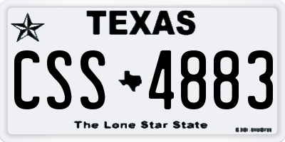 TX license plate CSS4883