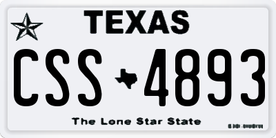 TX license plate CSS4893