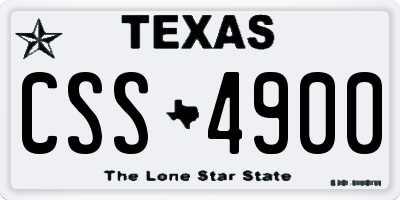 TX license plate CSS4900