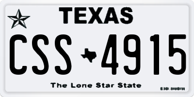 TX license plate CSS4915