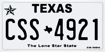 TX license plate CSS4921