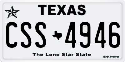 TX license plate CSS4946