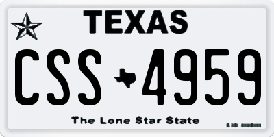 TX license plate CSS4959