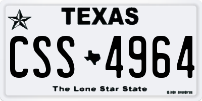 TX license plate CSS4964