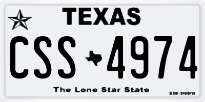 TX license plate CSS4974