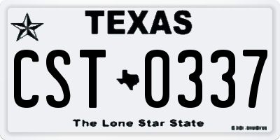 TX license plate CST0337