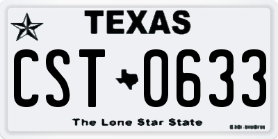 TX license plate CST0633