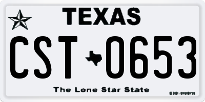 TX license plate CST0653