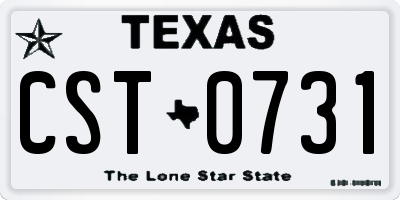 TX license plate CST0731