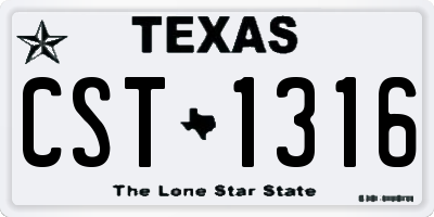 TX license plate CST1316