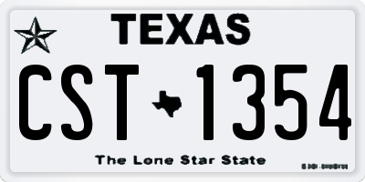 TX license plate CST1354