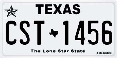 TX license plate CST1456