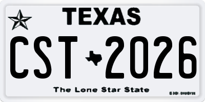 TX license plate CST2026