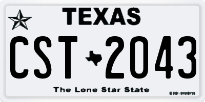 TX license plate CST2043