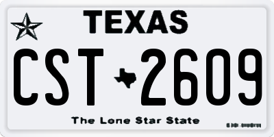 TX license plate CST2609