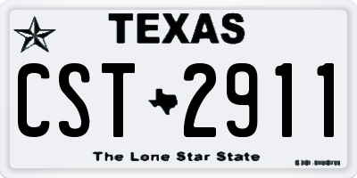 TX license plate CST2911