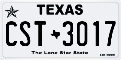 TX license plate CST3017