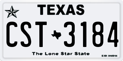 TX license plate CST3184