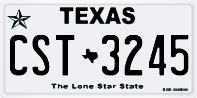 TX license plate CST3245