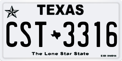 TX license plate CST3316