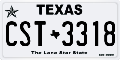 TX license plate CST3318