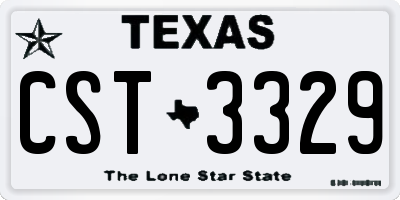 TX license plate CST3329