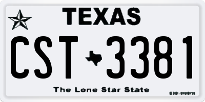 TX license plate CST3381