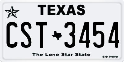 TX license plate CST3454
