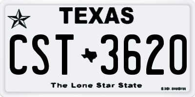 TX license plate CST3620