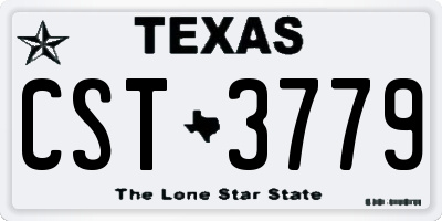 TX license plate CST3779