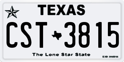 TX license plate CST3815