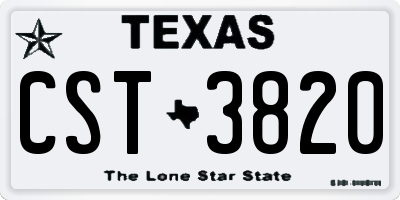 TX license plate CST3820