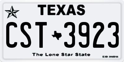 TX license plate CST3923