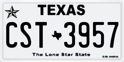 TX license plate CST3957