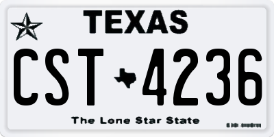 TX license plate CST4236