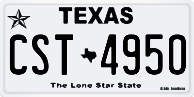 TX license plate CST4950