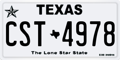 TX license plate CST4978