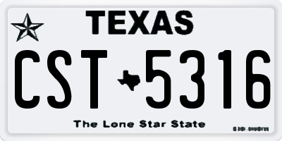 TX license plate CST5316