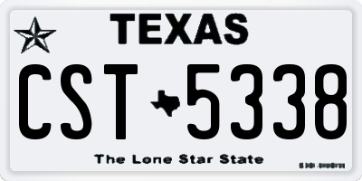 TX license plate CST5338