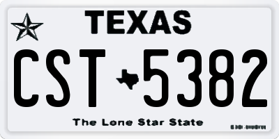 TX license plate CST5382