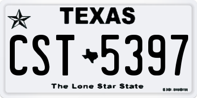 TX license plate CST5397