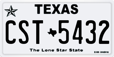 TX license plate CST5432