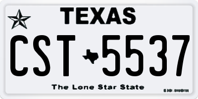 TX license plate CST5537