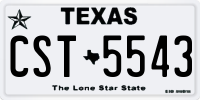TX license plate CST5543
