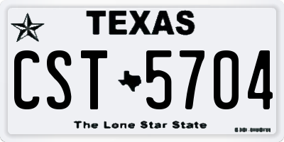 TX license plate CST5704